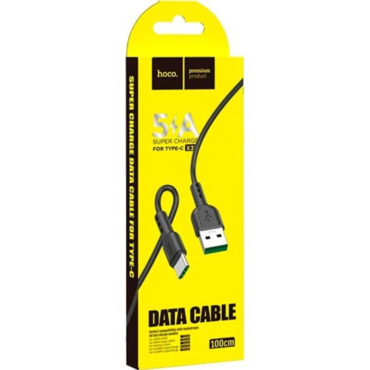 Дата кабель USB-C to USB-C 1.0m 5A Surge charging X33 black HOCO (6931474706119) 98_98.jpg - фото 5