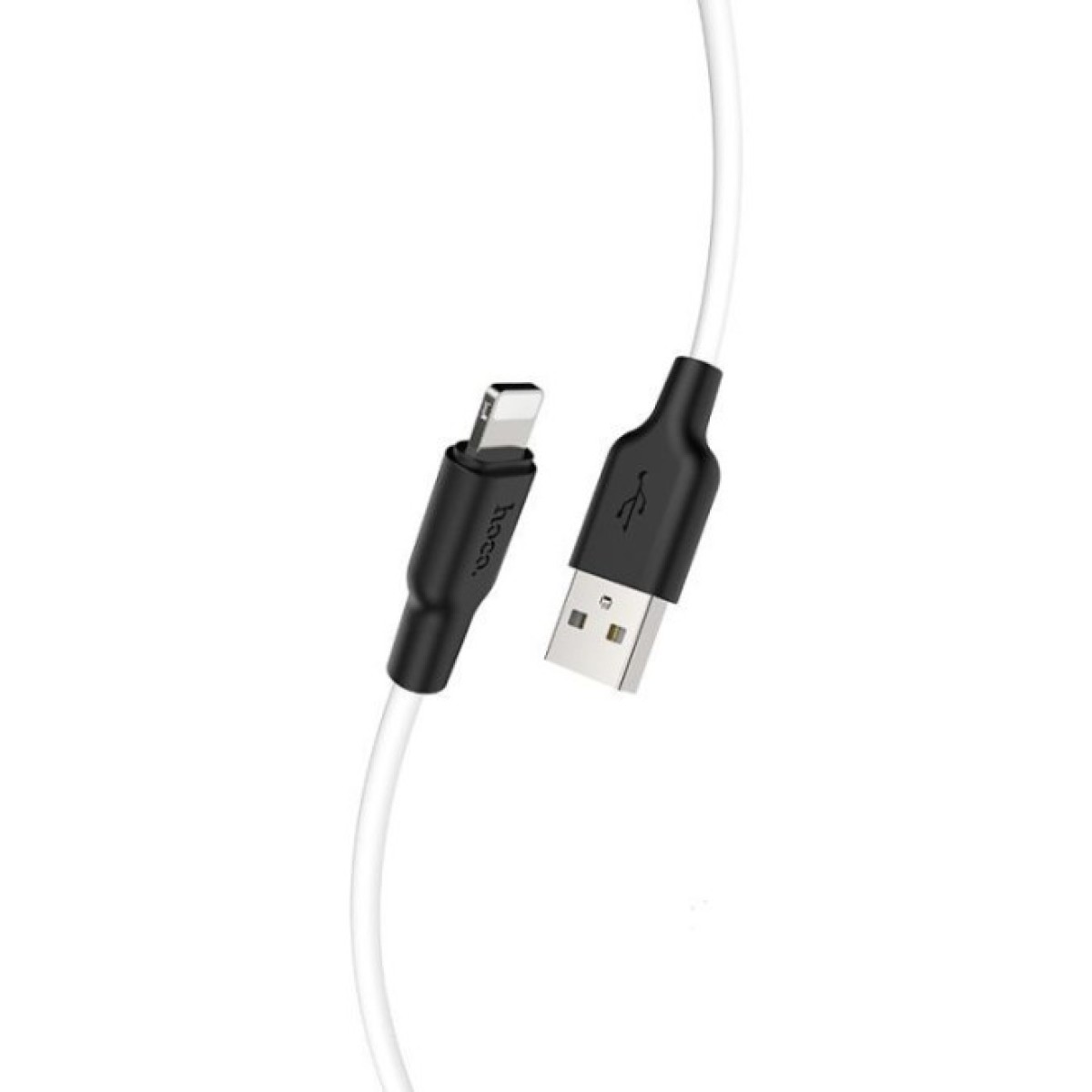 Дата кабель USB 2.0 AM to Lightning 2.0m 2.4A silicone X21 black+white HOCO (6931474713780) 98_98.jpg - фото 4
