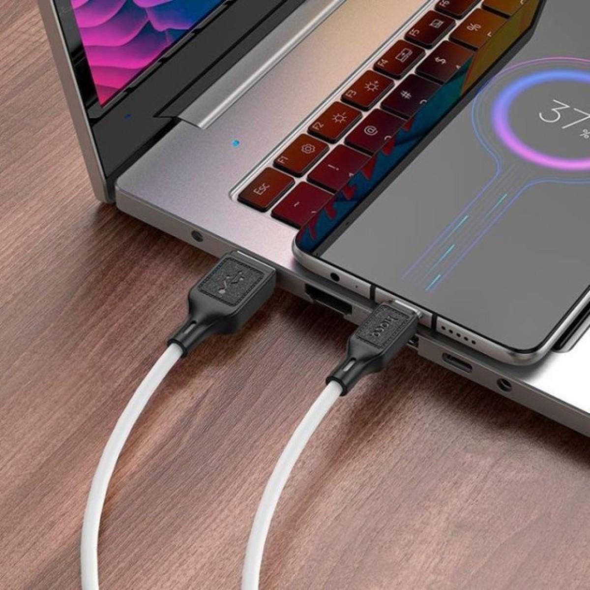 Дата кабель USB 2.0 AM to Micro 5P 1.0m Cool silicone X90 white HOCO (6931474788436) 98_98.jpg - фото 3