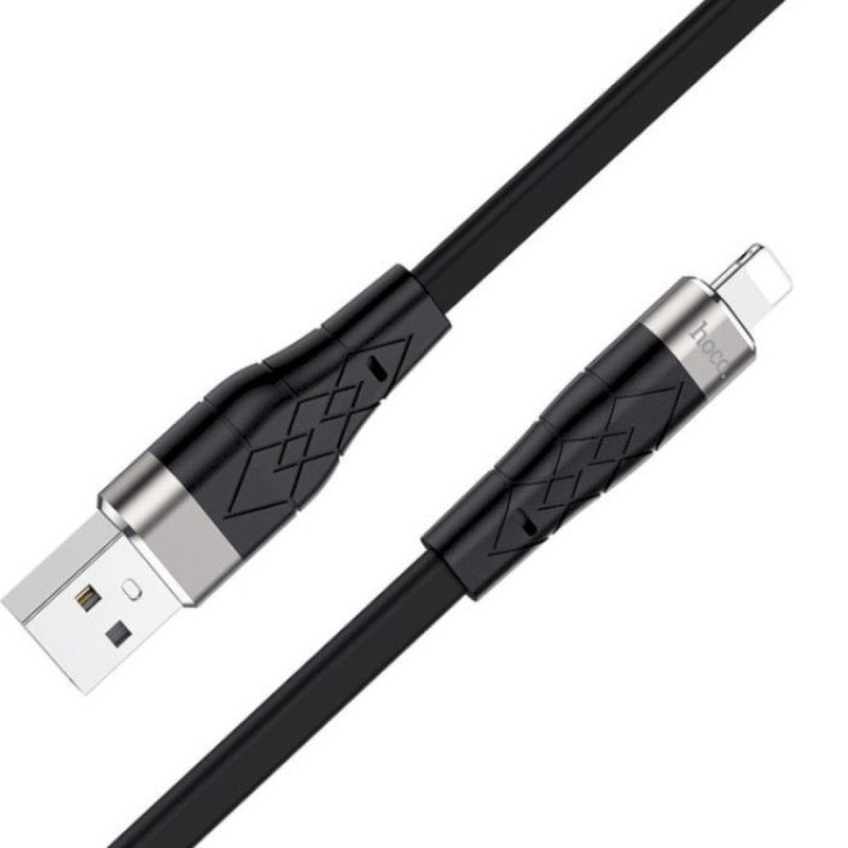Дата кабель USB 2.0 AM to Lightning 1.0m 2.4A silicone X53 black HOCO (6931474738059) 98_98.jpg - фото 4