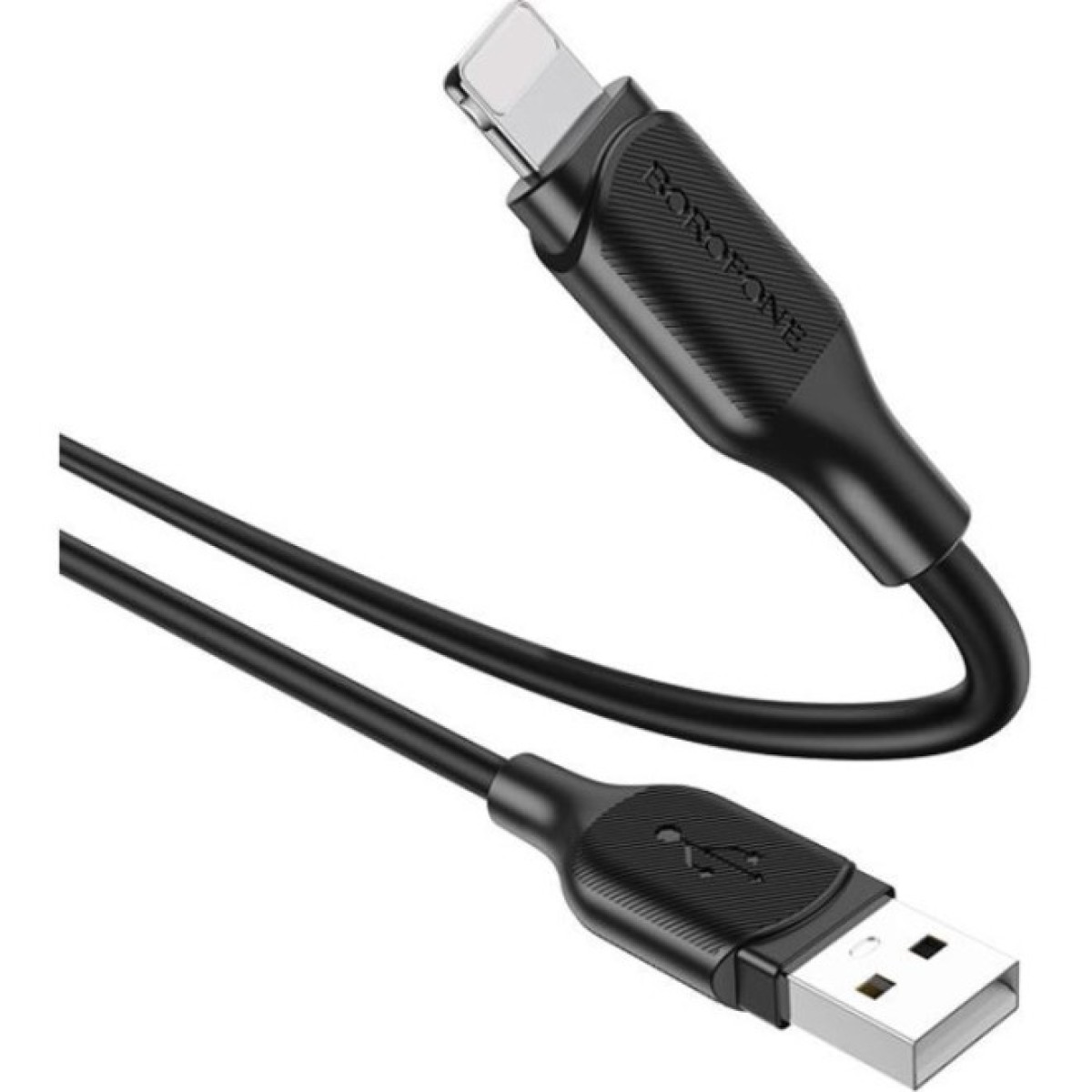 Дата кабель USB 2.0 AM to Lightning 1.0m 2.4A silicone BX42 black BOROFONE (6931474736727) 98_98.jpg - фото 5