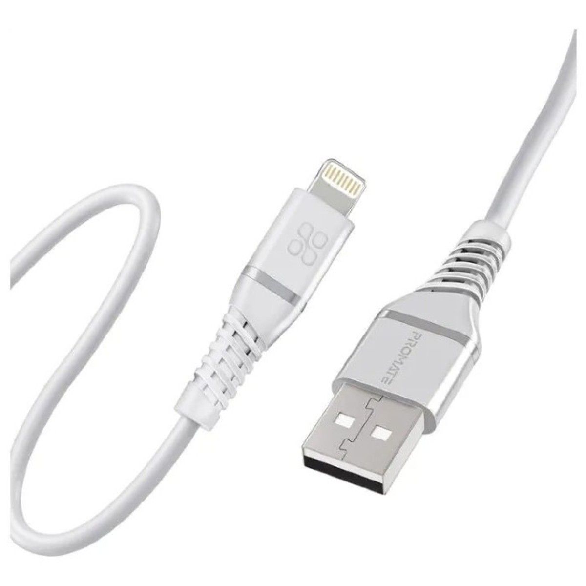 Дата кабель USB 2.0 AM to Lightning 1.2m 2.4A MFi PowerLine-Ai120 white Promate (powerline-ai120.white) 256_256.jpg