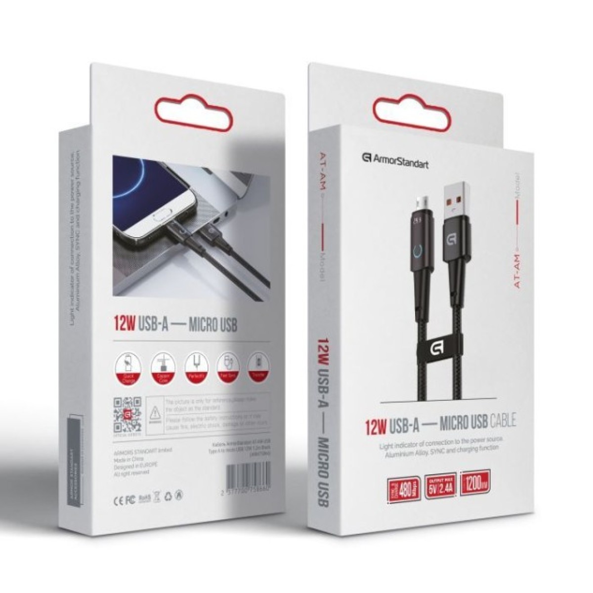 Дата кабель USB 2.0 AM to Micro 5P 1.2m 12W black Armorstandart (ARM75866) 98_98.jpg - фото 2