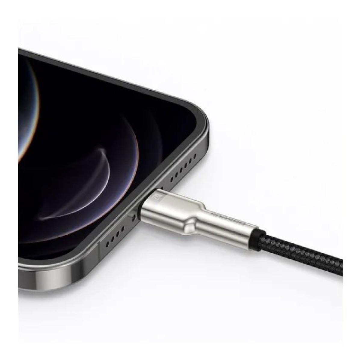 Дата кабель USB 2.0 AM to Lightning 1.0m Cafule Metal 2.4A black Baseus (CALJK-A01) 98_98.jpg - фото 6