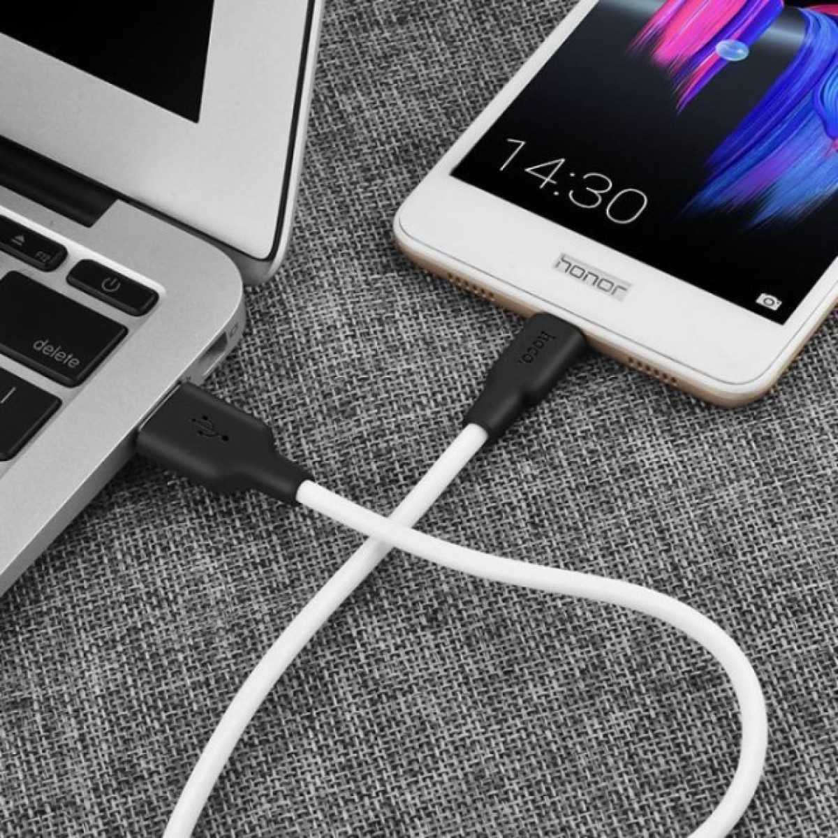 Дата кабель USB 2.0 AM to Micro 5P 1.0m 2A silicone X21 black+white HOCO (6957531071389) 98_98.jpg - фото 5