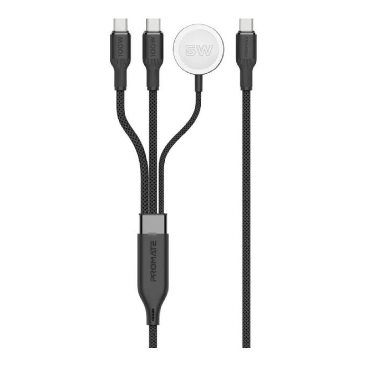 Дата кабель USB-C to 2xUSB-C 100W + Apple Watch 5W 1.4m FUSION-CCW black Promate (fusion-ccw.black) 256_256.jpg