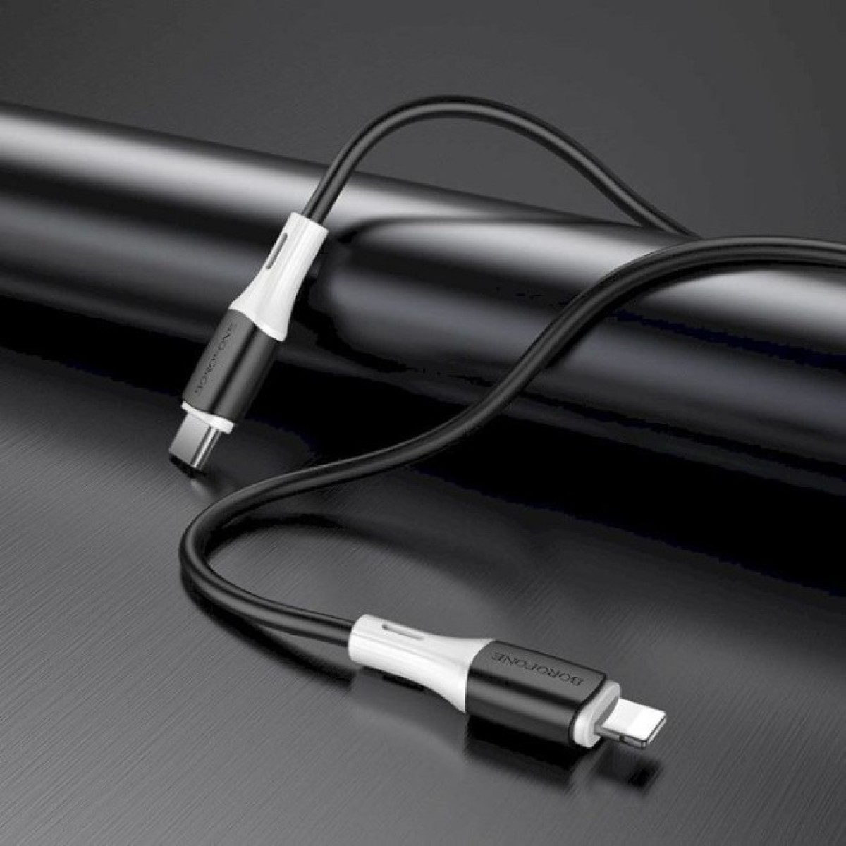 Дата кабель USB-C to Lightning 1.0m 3A 20W silicone BX79 black BOROFONE (6974443384727) 98_98.jpg - фото 3