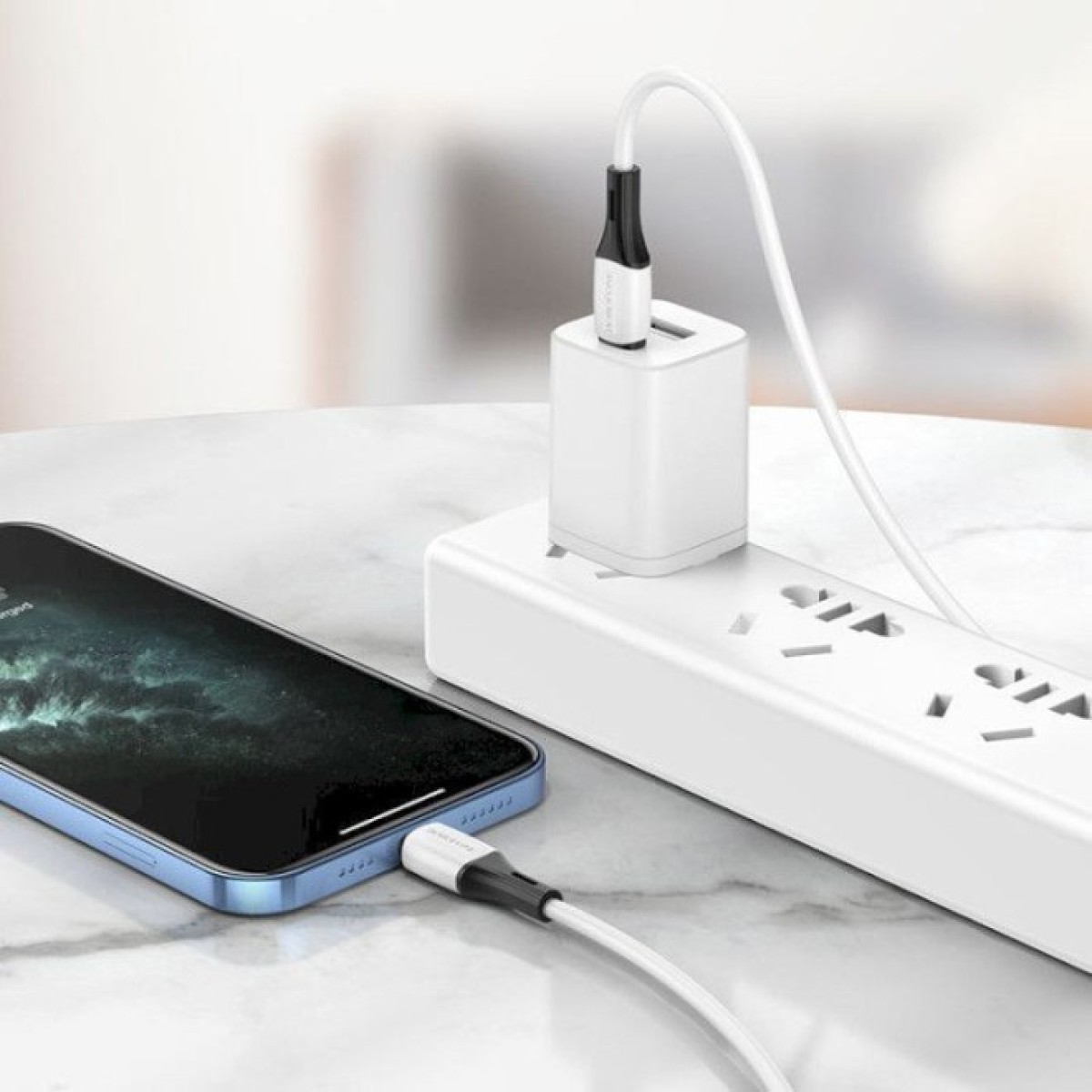 Дата кабель USB-C to Lightning 1.0m 3A 20W silicone BX79 white BOROFONE (6974443384734) 98_98.jpg - фото 4