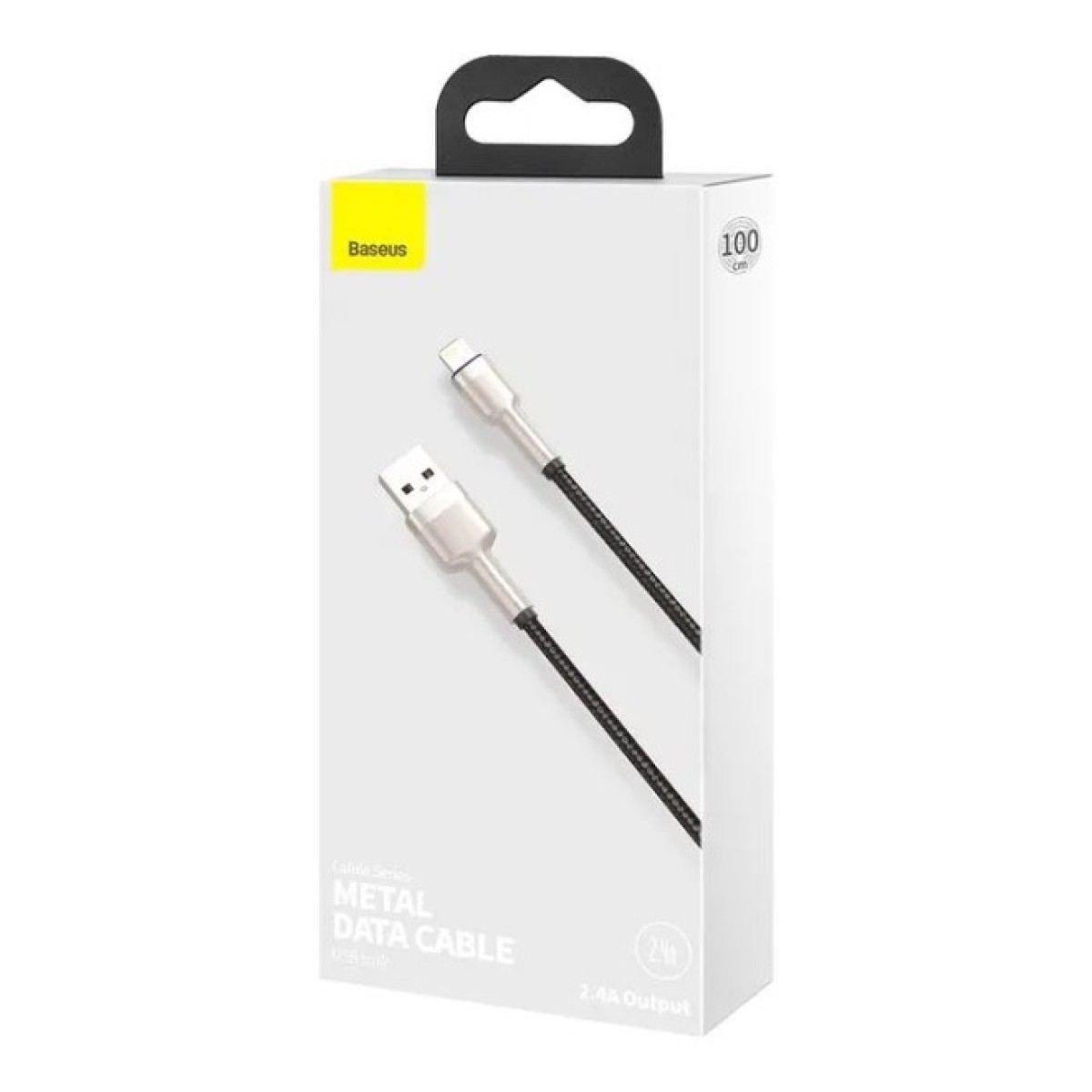Дата кабель USB 2.0 AM to Lightning 1.0m Cafule Metal 2.4A black Baseus (CALJK-A01) 98_98.jpg - фото 8