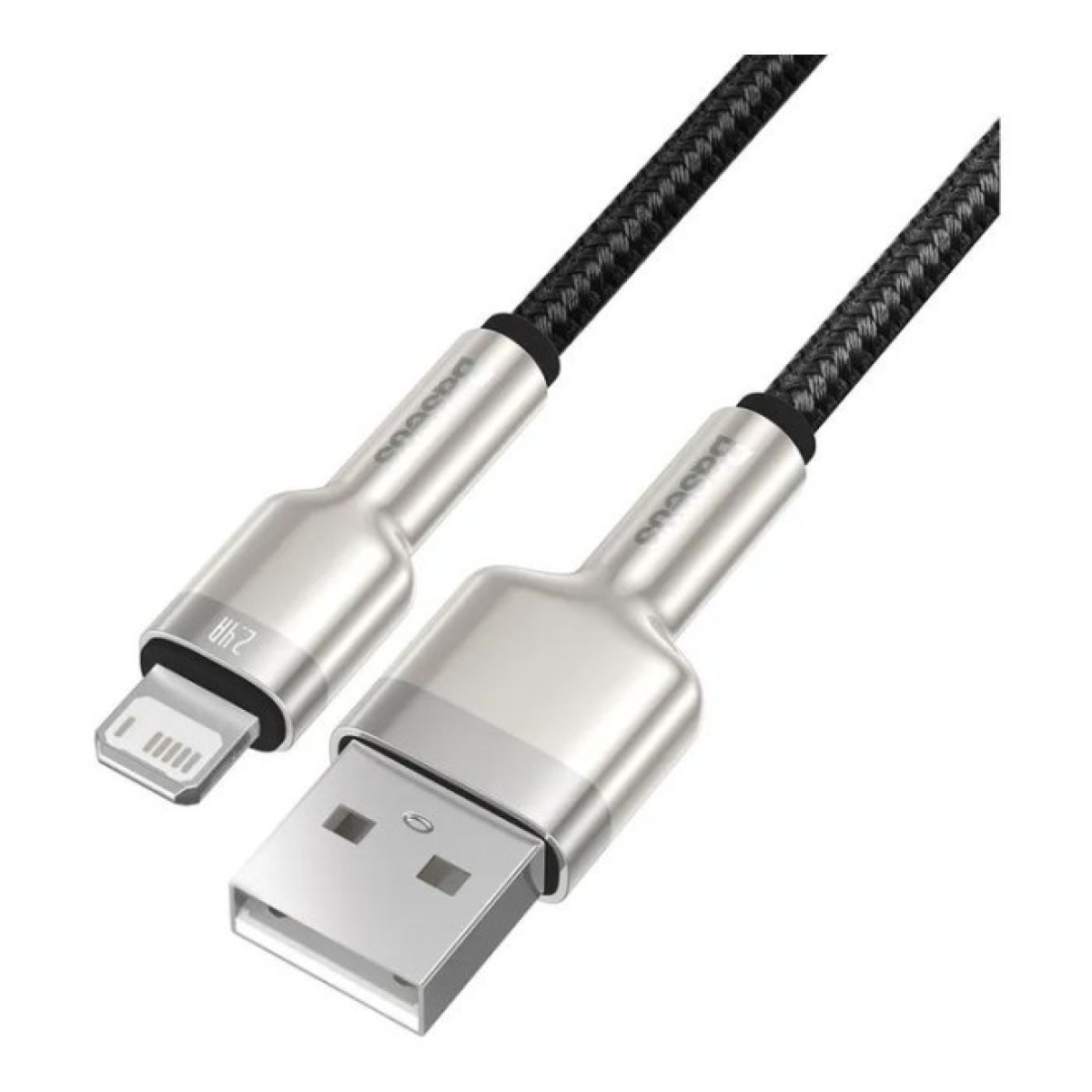 Дата кабель USB 2.0 AM to Lightning 1.0m Cafule Metal 2.4A black Baseus (CALJK-A01) 256_256.jpg