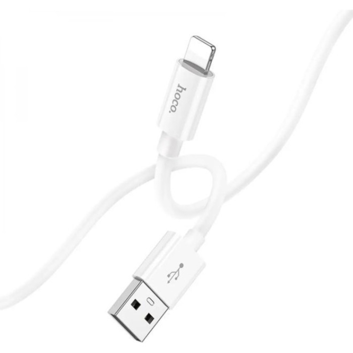 Дата кабель USB 2.0 AM to Lightning 1.0m Magic silicone X87 white HOCO (6931474783202) 98_98.jpg - фото 4