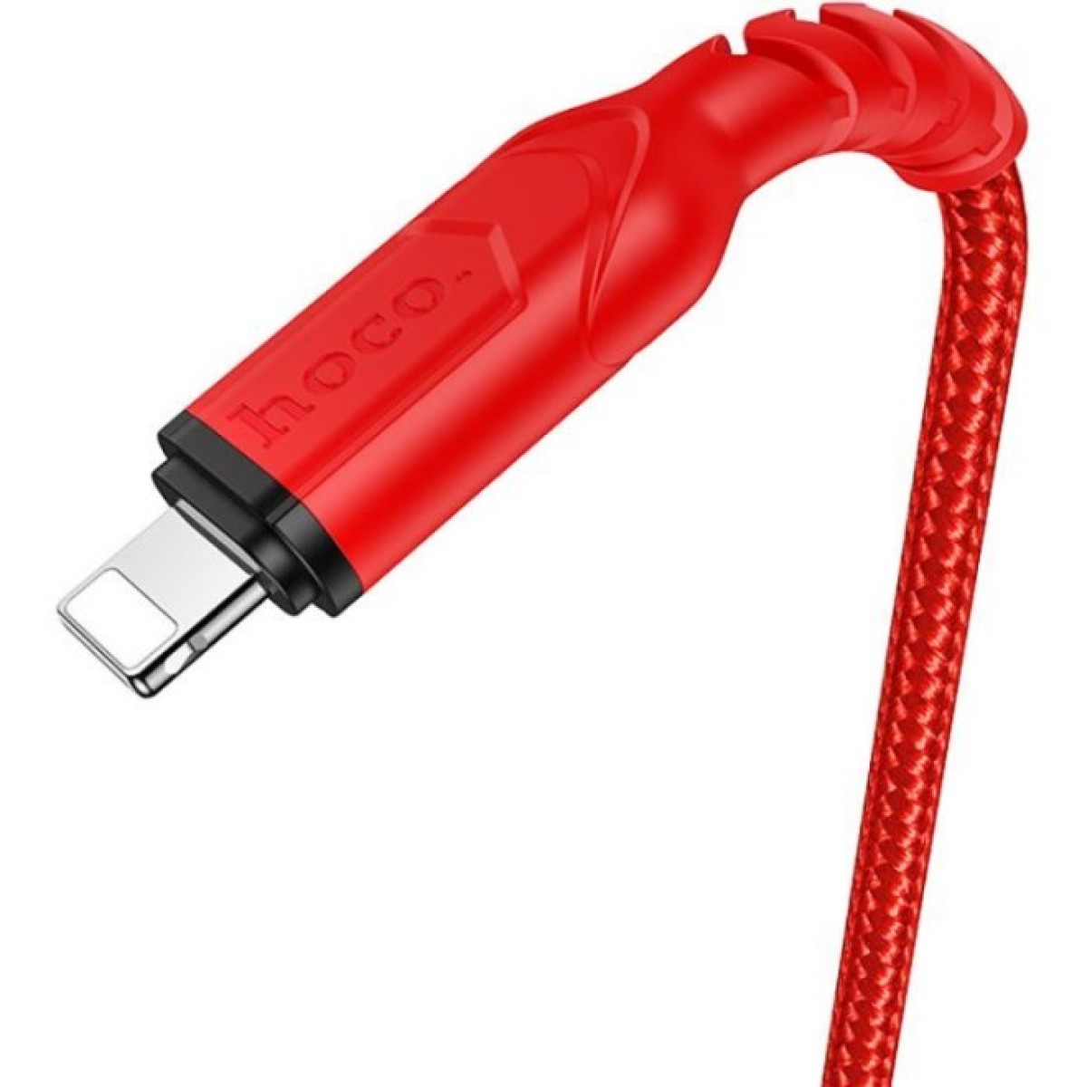 Дата кабель USB 2.0 AM to Lightning 1.0m 2.4A nylon X59 red HOCO (6931474744876) 98_98.jpg - фото 4