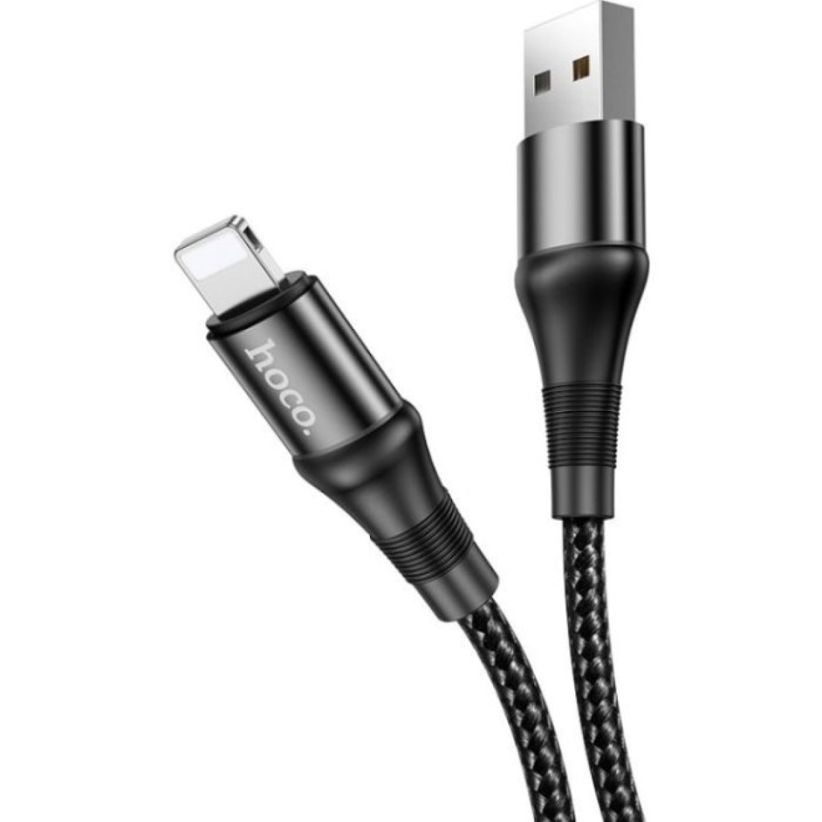 Дата кабель USB 2.0 AM to Lightning 1.0m 2.4A nylon X50 black HOCO (6931474734198) 98_98.jpg - фото 5