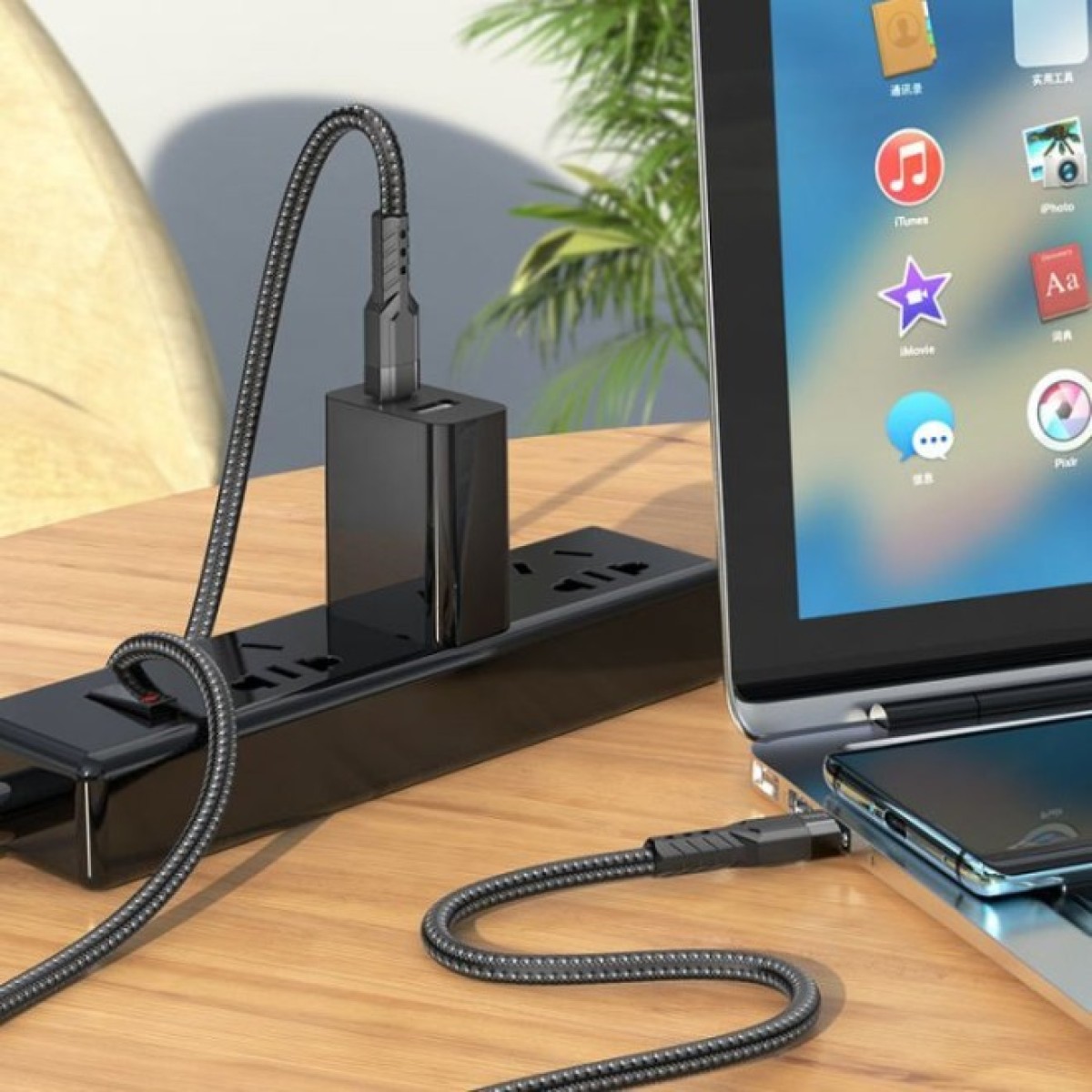 Дата кабель USB-C to USB-C 1.2m 60W U110 black HOCO (6931474770622) 98_98.jpg - фото 5