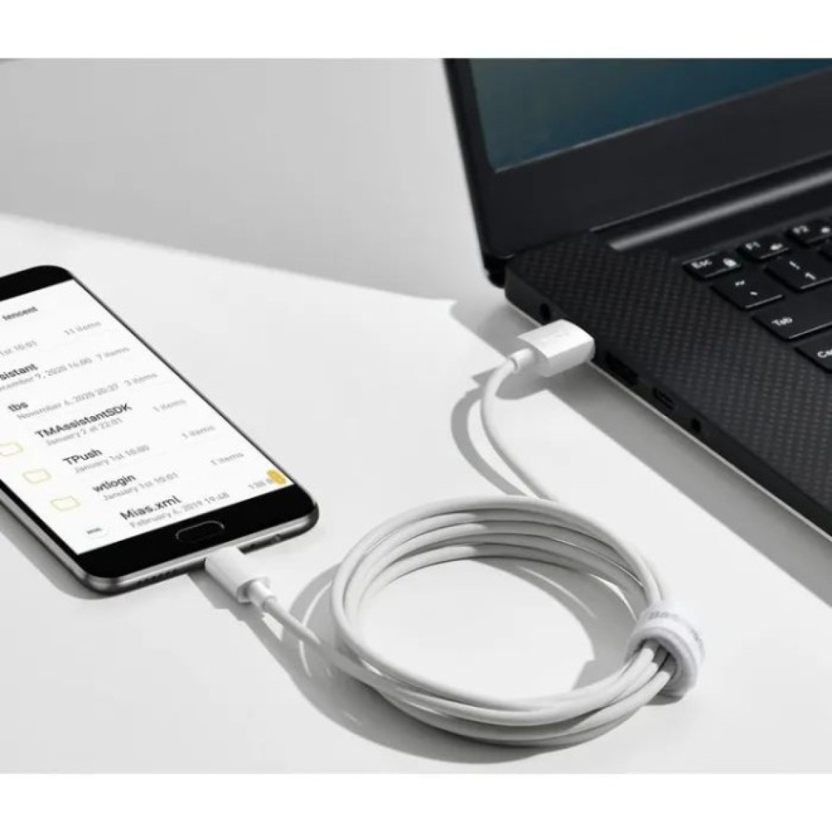 Дата кабель USB 2.0 AM to Micro 5P Simple WisdomKit (2PCS) 1.5m 2.1A white Baseus (TZCAMZJ-02) 98_98.jpg - фото 4