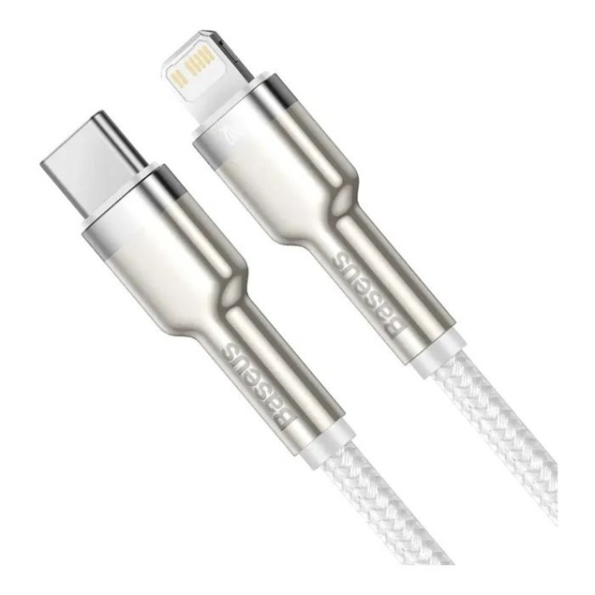 Дата кабель USB-C to Lightning 2.0m Cafule Metal PD 20W white Baseus (CATLJK-B02) 98_98.jpg - фото 9