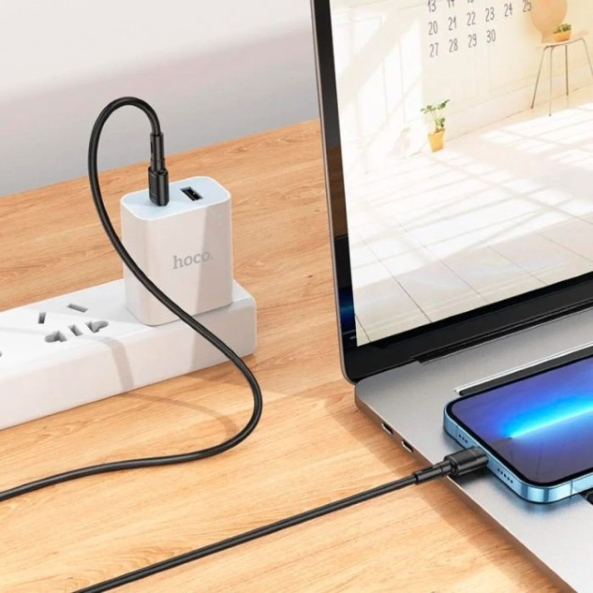 Дата кабель USB-C to Lightning 1.0m 20W PVC X83 black HOCO (6931474770844) 98_98.jpg - фото 6