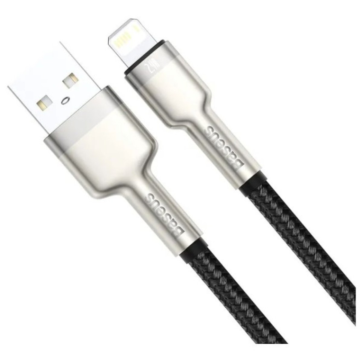 Дата кабель USB 2.0 AM to Lightning 1.0m Cafule Metal 2.4A black Baseus (CALJK-A01) 98_98.jpg - фото 11