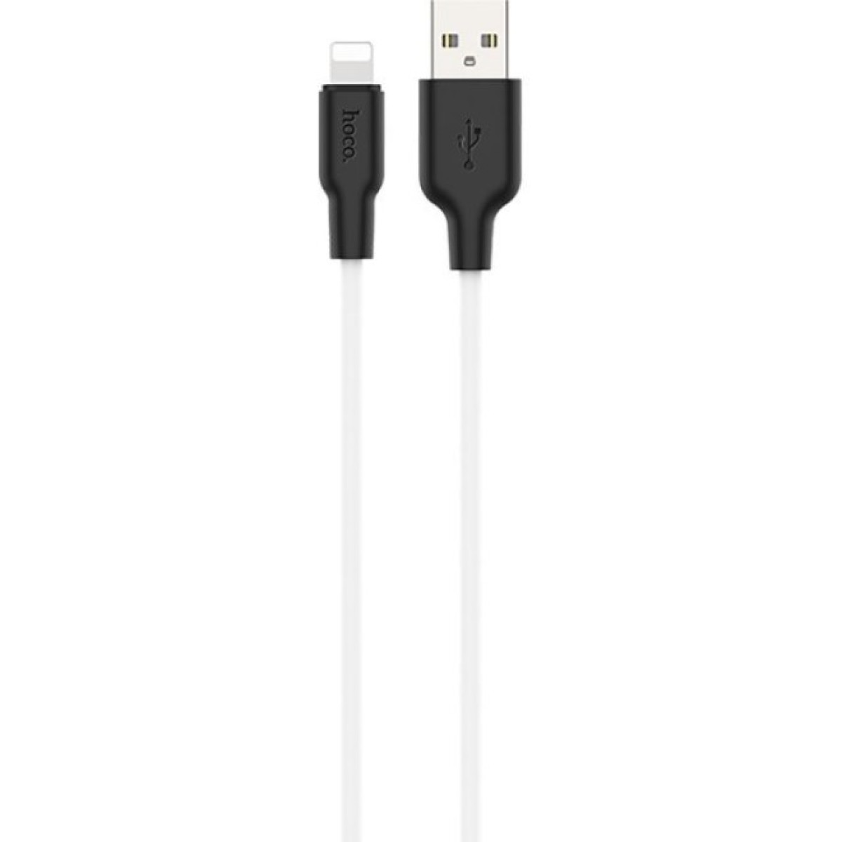 Дата кабель USB 2.0 AM to Lightning 2.0m 2.4A silicone X21 black+white HOCO (6931474713780) 256_256.jpg