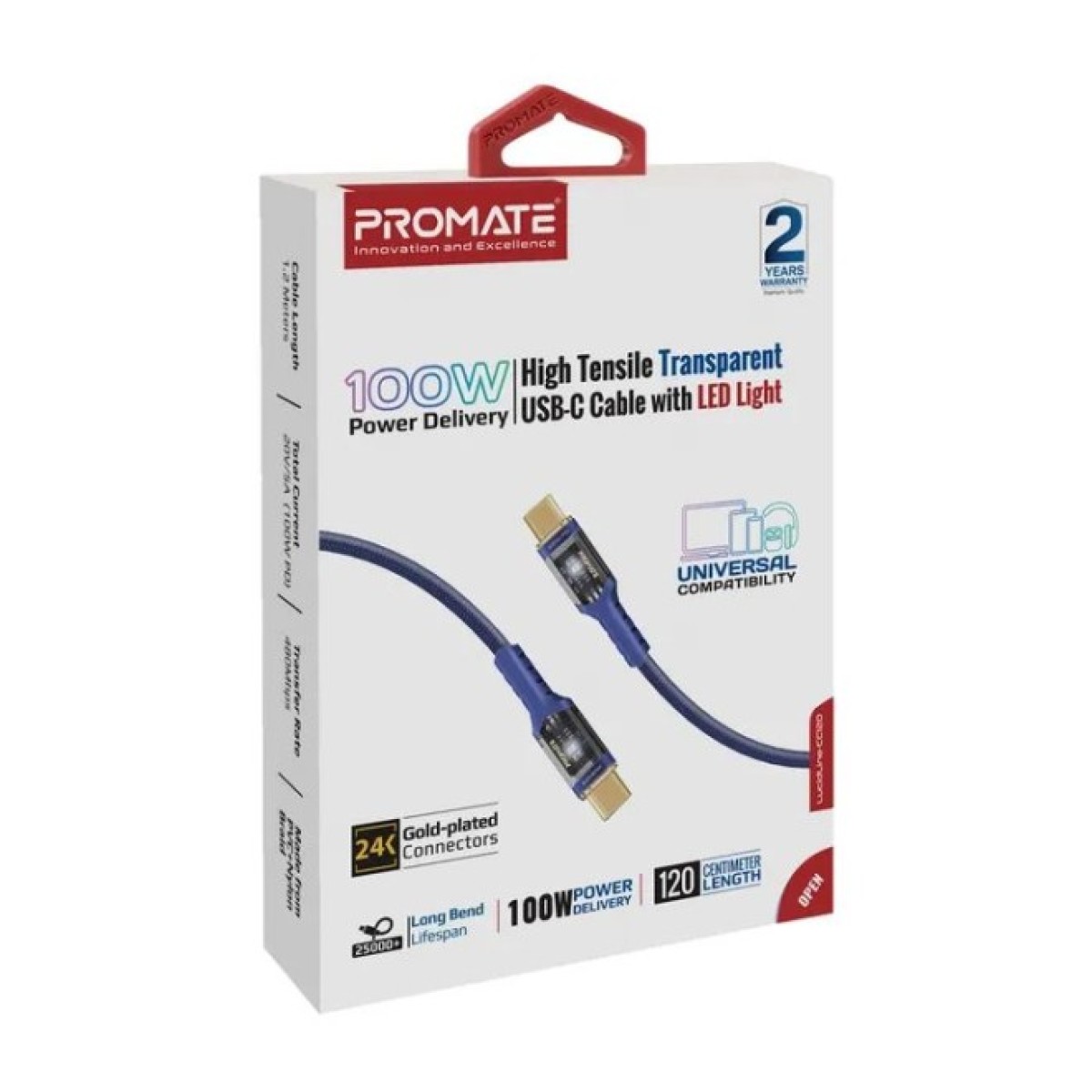 Дата кабель USB-C to USB-C lucidline-cc200.navy Promate (lucidline-cc200.navy) 98_98.jpg - фото 7