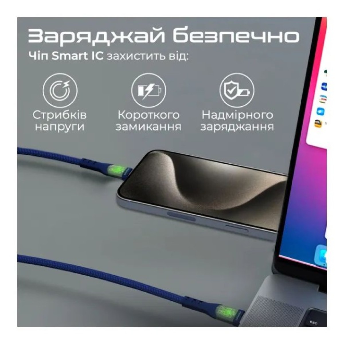Дата кабель USB-C to USB-C transline-cc200.navy Promate (transline-cc200.navy) 98_98.jpg - фото 6