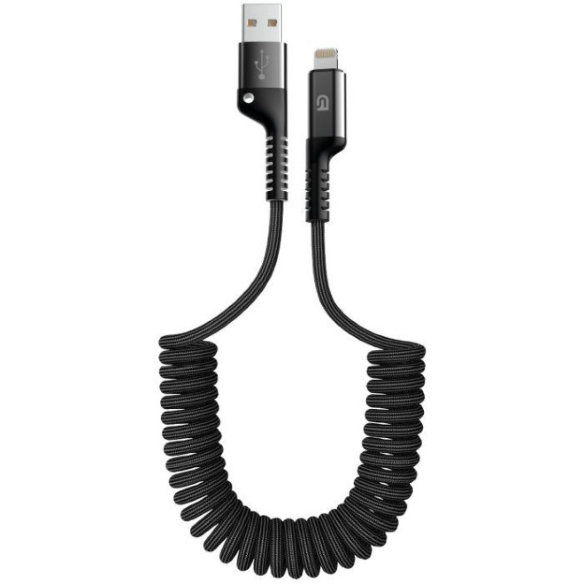 Дата кабель USB 2.0 AM to Lightning 1.0m Spiral 2.4A black Armorstandart (ARM75391) 256_256.jpg