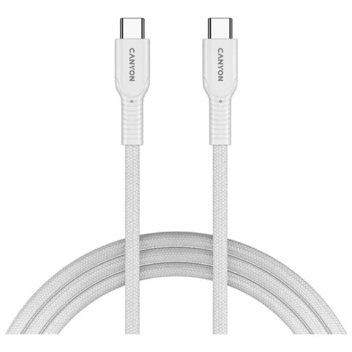 Дата кабель USB-C to USB-C 1.0m OnWire 60CL C-C 60W COLOR Braided 1m White Canyon (CND-CCAP60AB10W) 256_256.jpg