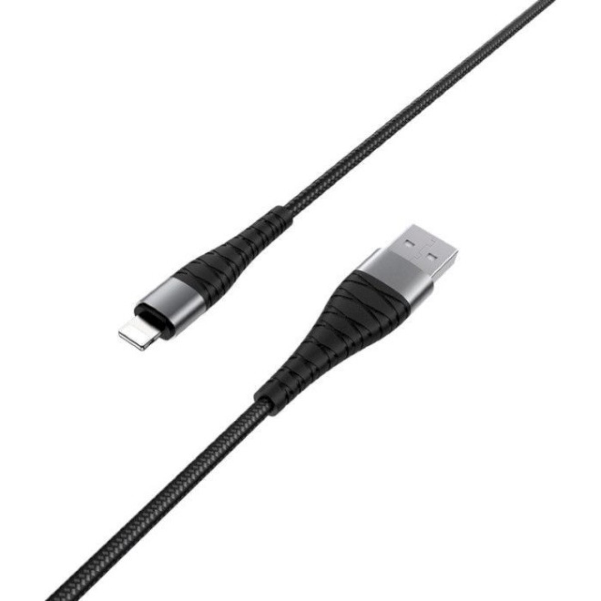 Дата кабель USB 2.0 AM to Lightning 1.0m 2.4A nylon BX32 black BOROFONE (6931474710413) 98_98.jpg - фото 4