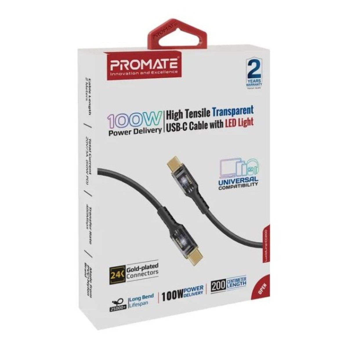 Дата кабель USB-C to USB-C lucidline-cc200.black Promate (lucidline-cc200.black) 98_98.jpg - фото 7