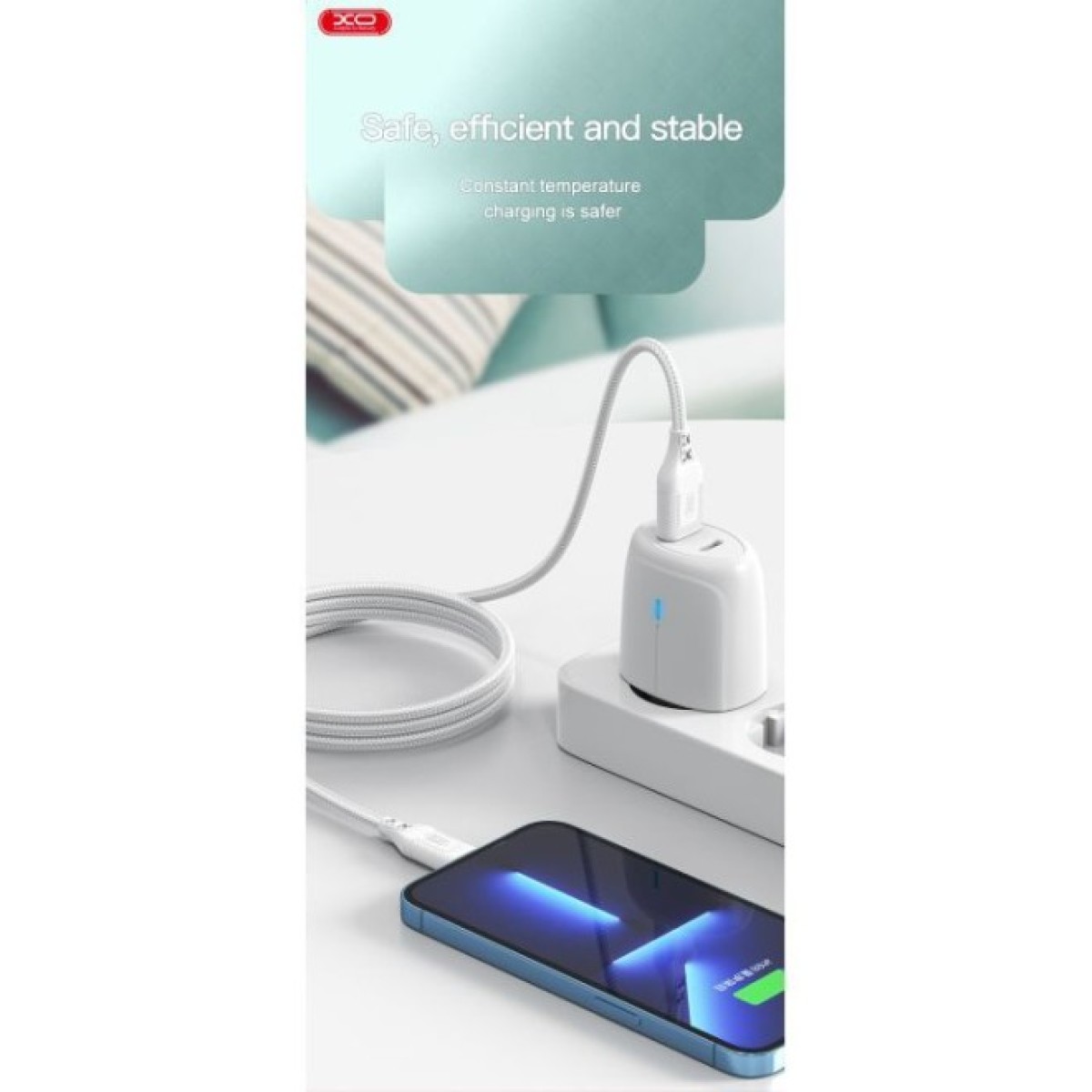 Дата кабель USB-C to USB-C 1.0m 60W braided XO (NBQ236B_White) 98_98.jpg - фото 5