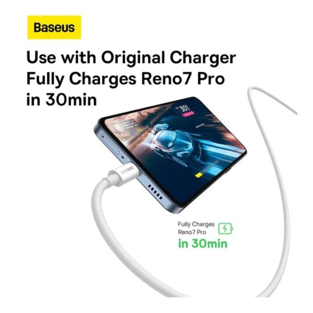 Дата кабель USB 2.0 AM to USB-C 2.0m Superior Fast Charging 60W white Baseus (CAYS001002) 98_98.jpg - фото 8