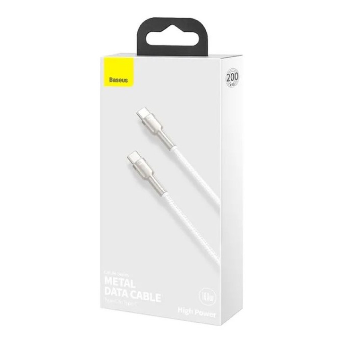 Дата кабель USB-C to USB-C 2.0 mCafule Metal PD 100W white Baseus (CATJK-D02) 98_98.jpg - фото 2