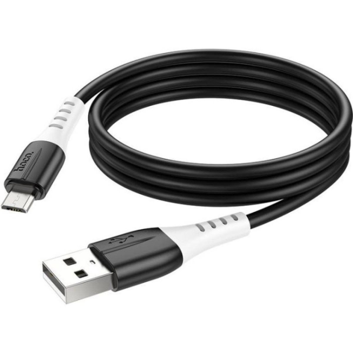 Дата кабель USB 2.0 AM to Micro 5P 1.0m 2.4A silicone X82 black HOCO (6931474768551) 98_98.jpg - фото 2