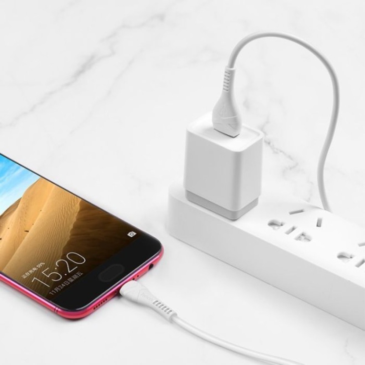 Дата кабель USB 2.0 AM to Micro 5P 1.0m 2.4A PVC X37 white HOCO (6931474710505) 98_98.jpg - фото 6
