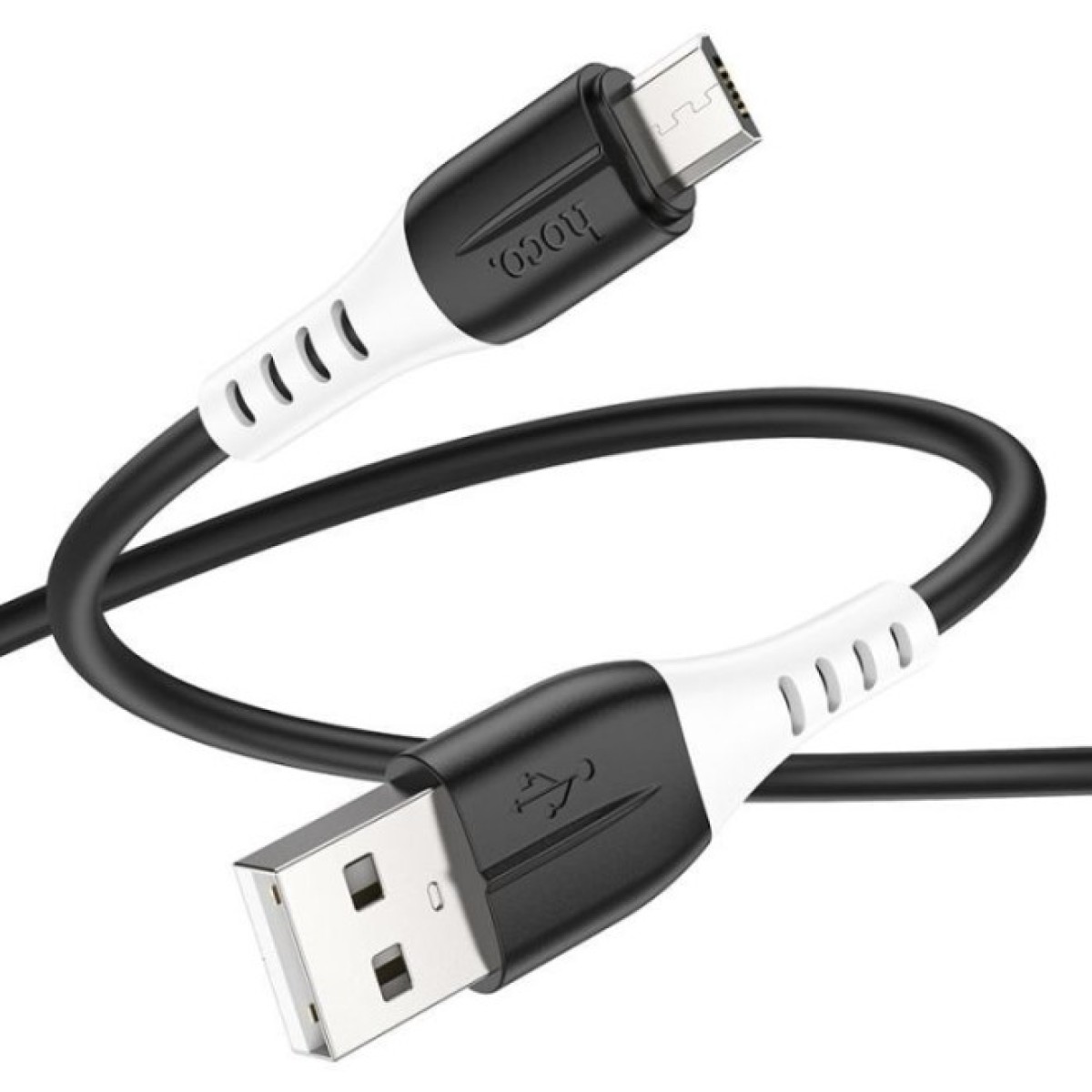 Дата кабель USB 2.0 AM to Micro 5P 1.0m 2.4A silicone X82 black HOCO (6931474768551) 98_98.jpg - фото 3
