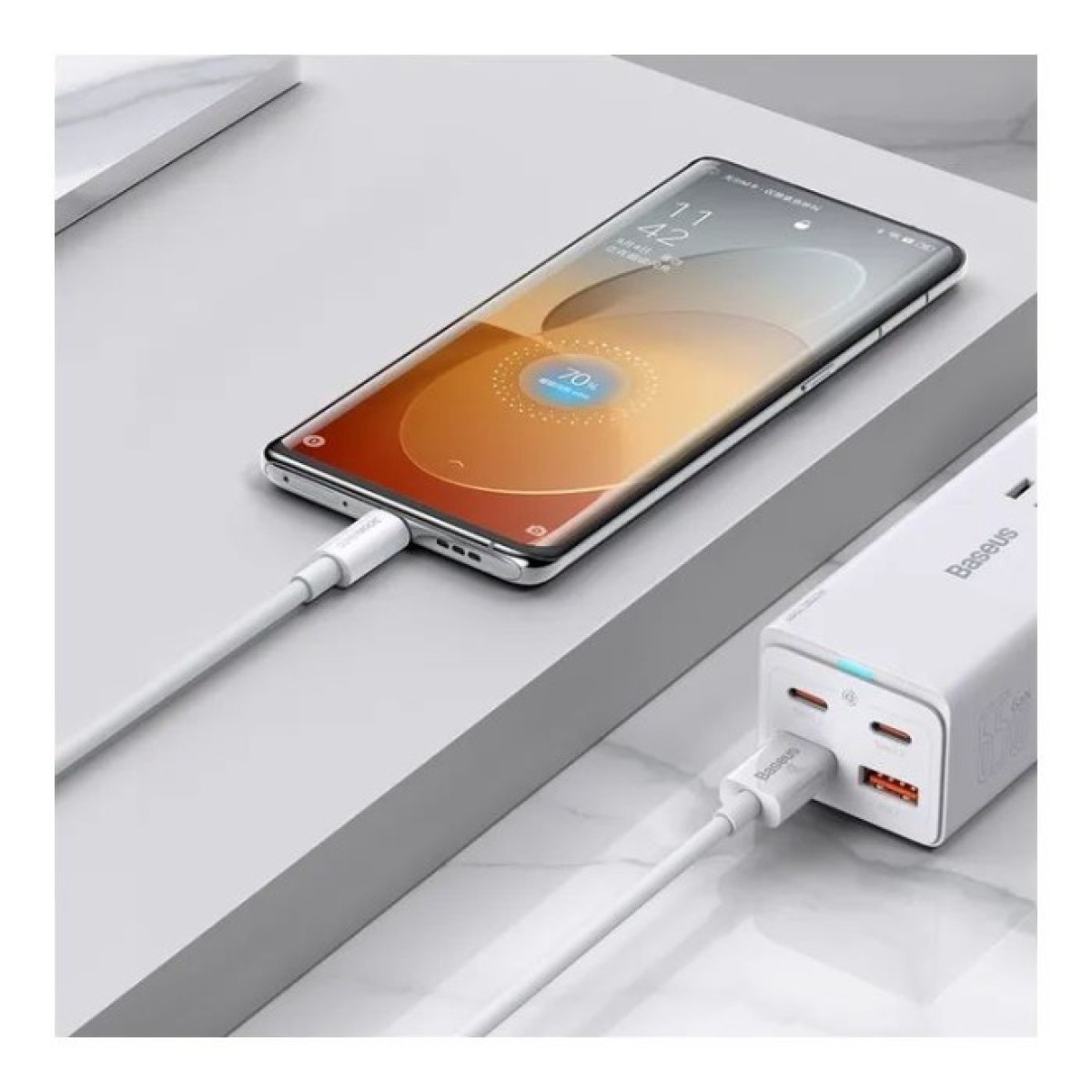 Дата кабель USB 2.0 AM to USB-C 2.0m Superior Fast Charging 60W white Baseus (CAYS001002) 98_98.jpg - фото 11