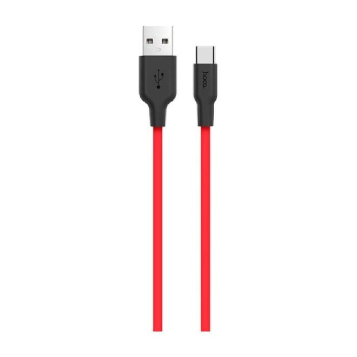 Дата кабель USB 2.0 AM to USB-C 1.0m 2A silicone X21 black+red HOCO (6957531071419) 256_256.jpg