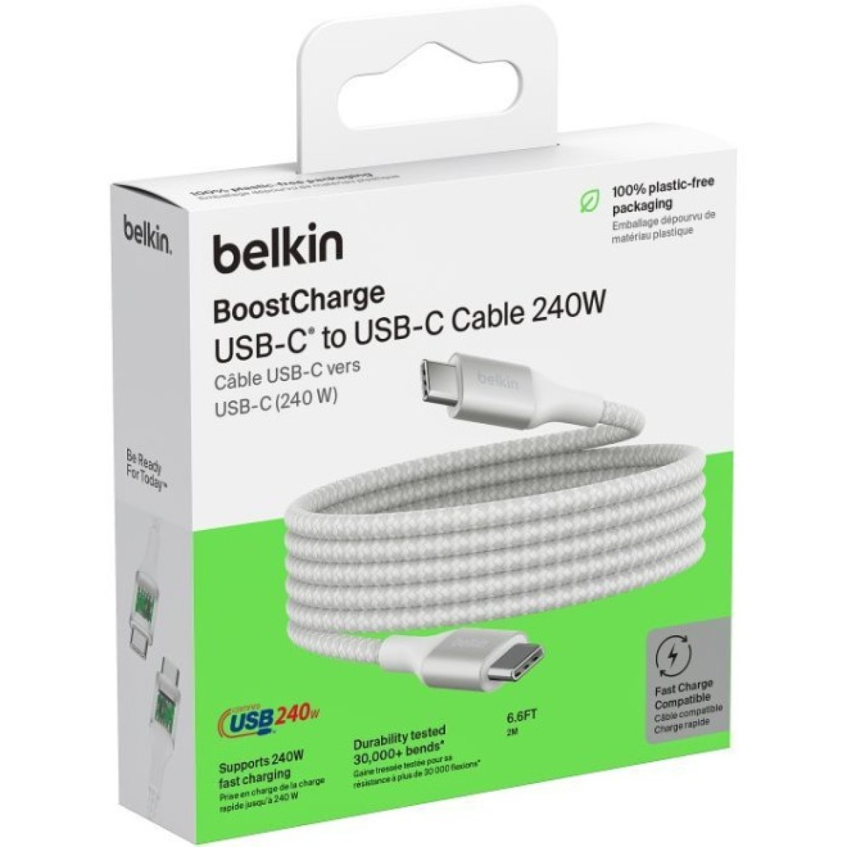Дата кабель USB-C to USB-C 2.0m 240W white Belkin (CAB015BT2MWH) 98_98.jpg - фото 2