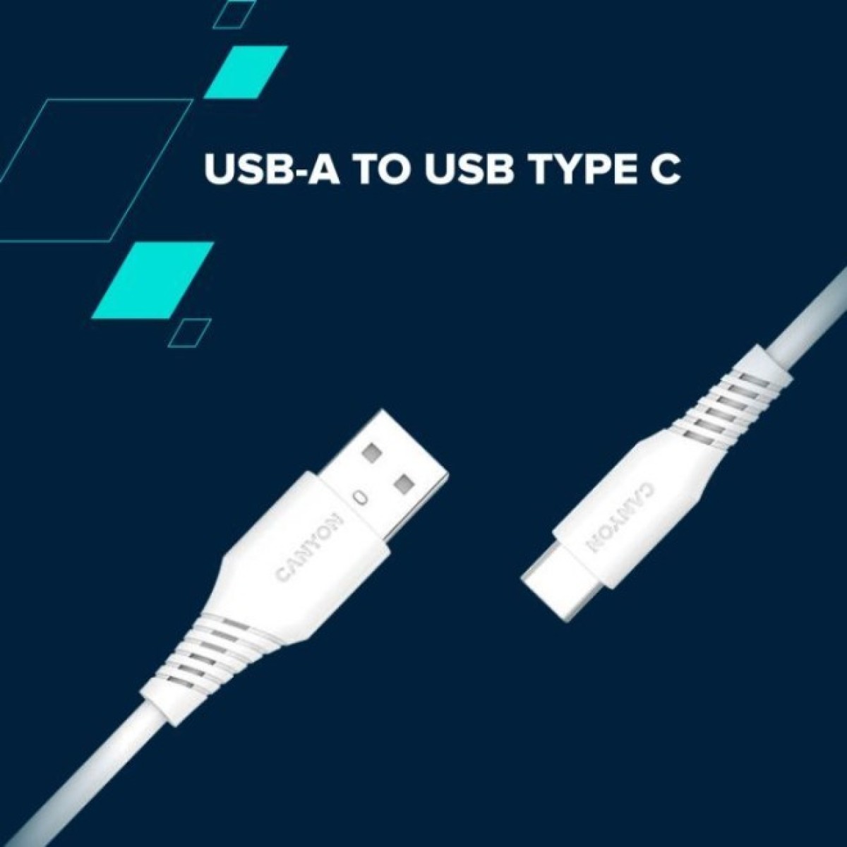 Дата кабель USB 2.0 AM to Type-C 1.2m AC18SC 18W White Canyon (CNS-AC18SC12W) 98_98.jpg - фото 4