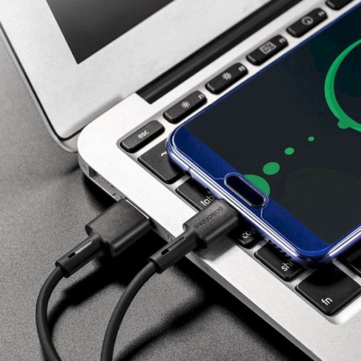 Дата кабель USB 2.0 AM to USB-C 1.0m 3A silicone BX31 black BOROFONE (6931474710390) 98_98.jpg - фото 4