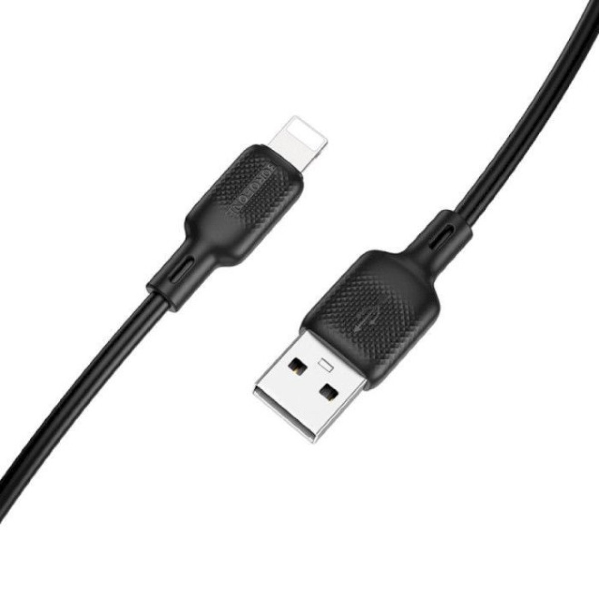 Дата кабель USB 2.0 AM to Lightning 1.0m Lenny silicone BX113 black BOROFONE (6941991115394) 98_98.jpg - фото 3