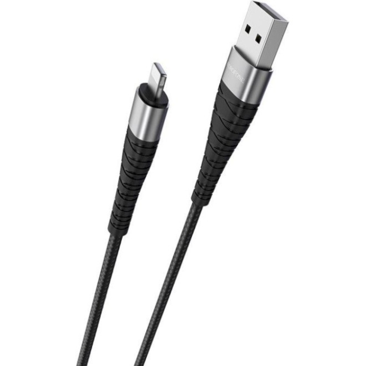 Дата кабель USB 2.0 AM to Lightning 1.0m 2.4A nylon BX32 black BOROFONE (6931474710413) 98_98.jpg - фото 6