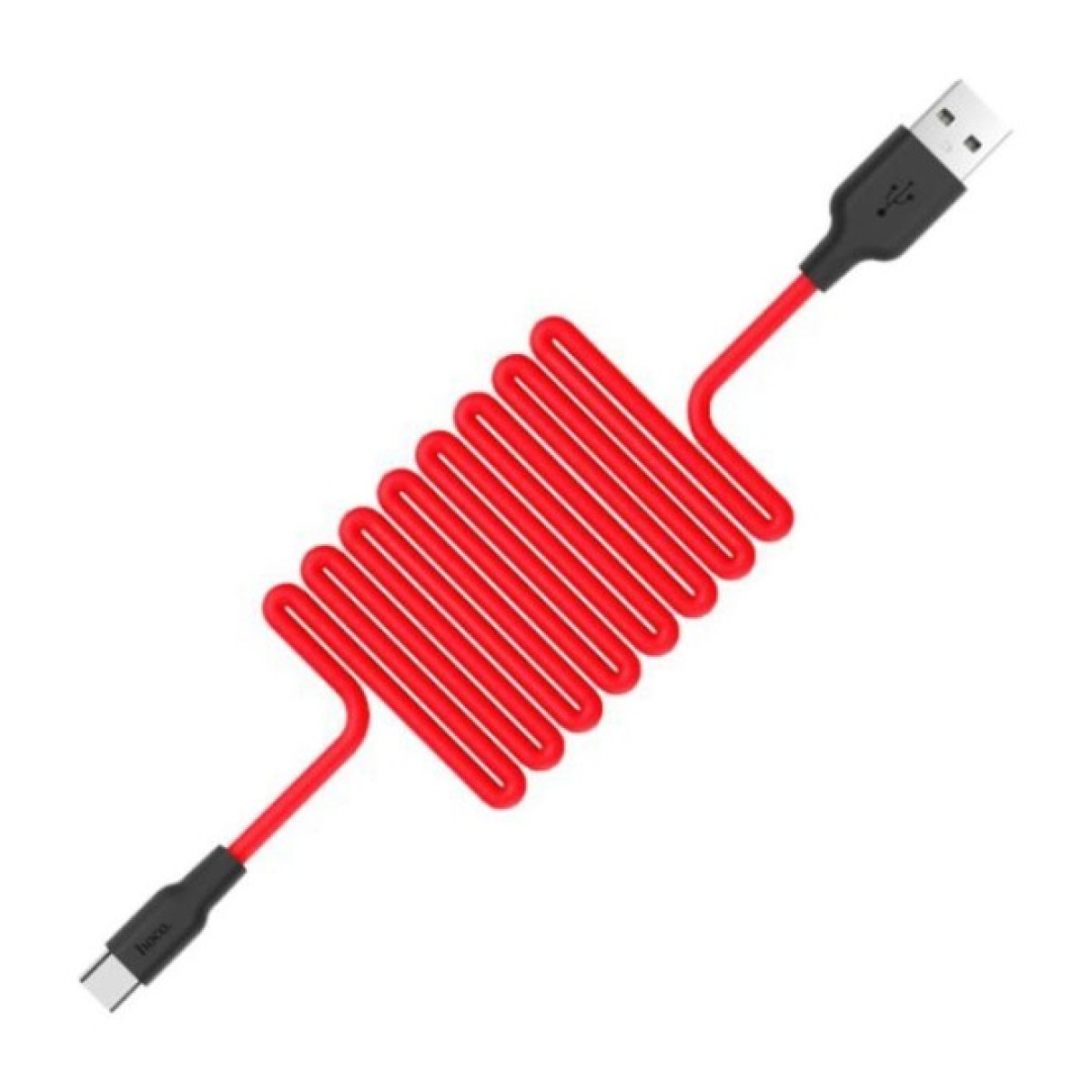 Дата кабель USB 2.0 AM to USB-C 1.0m 2A silicone X21 black+red HOCO (6957531071419) 98_98.jpg - фото 5