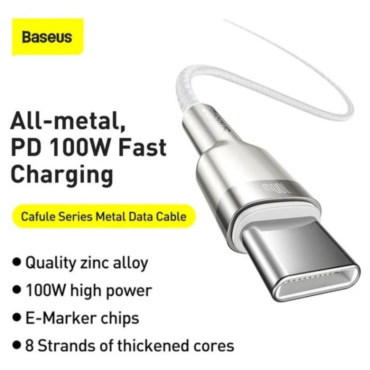 Дата кабель USB-C to USB-C 2.0 mCafule Metal PD 100W white Baseus (CATJK-D02) 98_98.jpg - фото 7