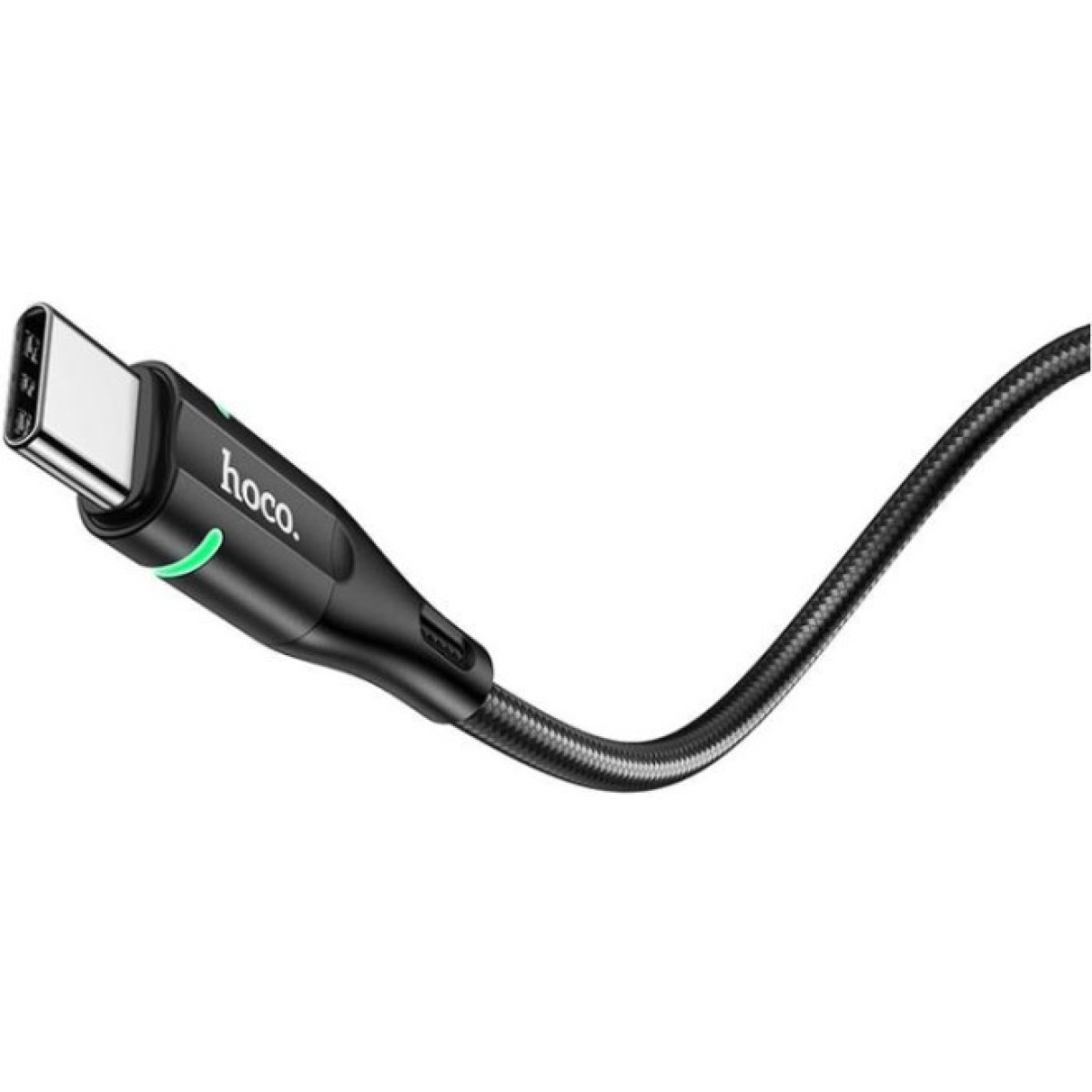 Дата кабель USB 2.0 AM to USB-C 1.2m 3A nylon aluminum with light indicator U93 black HOCO (6931474732170) 98_98.jpg - фото 4