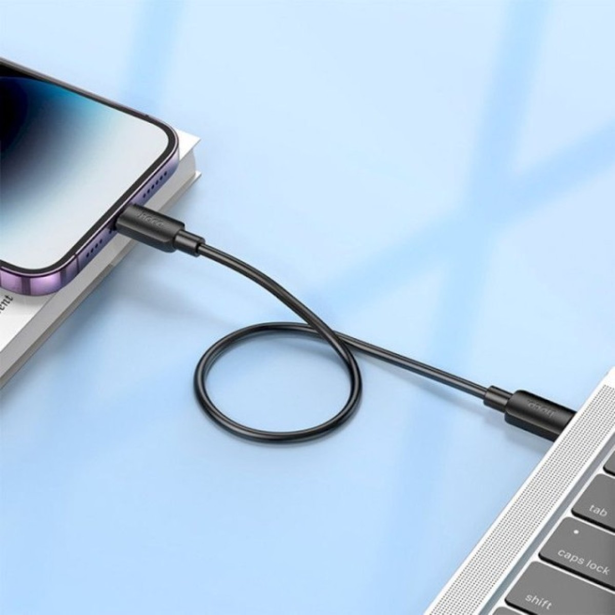Дата кабель USB-C to Lightning 0.25m Hyper PD X96 black HOCO (6942007609364) 98_98.jpg - фото 5