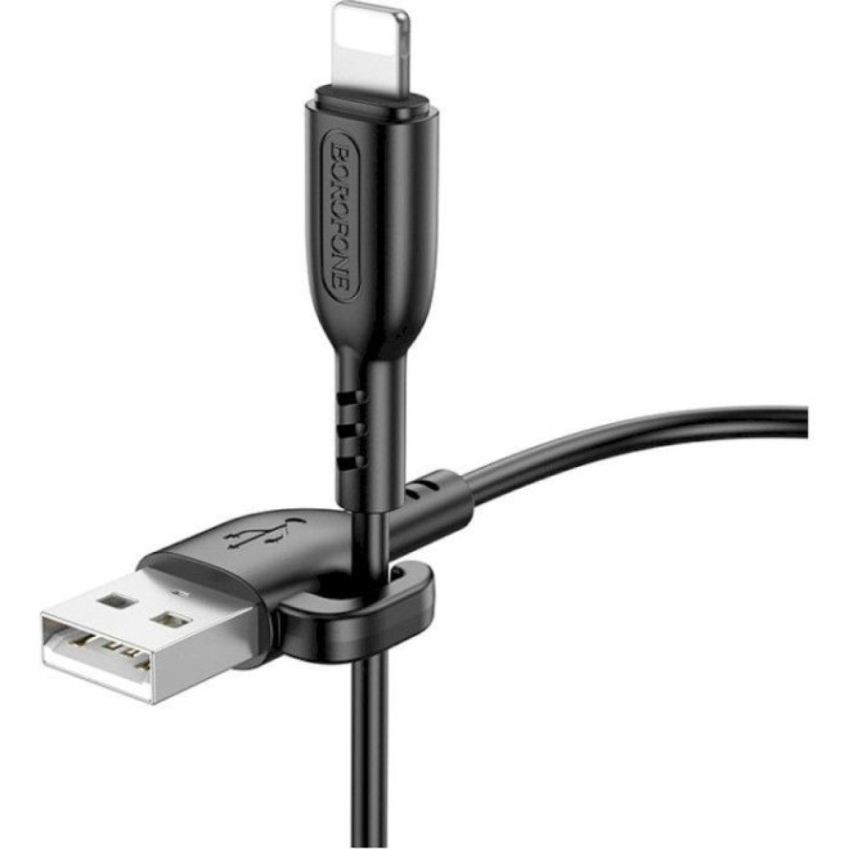 Дата кабель USB 2.0 AM to Lightning 1.0m 2.4A PVC BX91 black BOROFONE (6974443389883) 98_98.jpg - фото 5