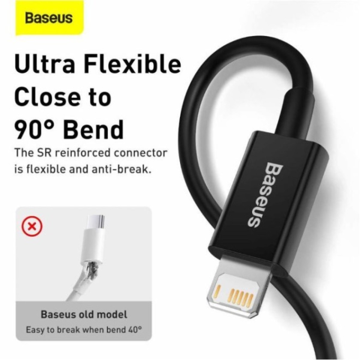Дата кабель USB 2.0 AM to Lightning 1.0m 2.4A Superior Series Black Baseus (CALYS-A01) 98_98.jpg - фото 4