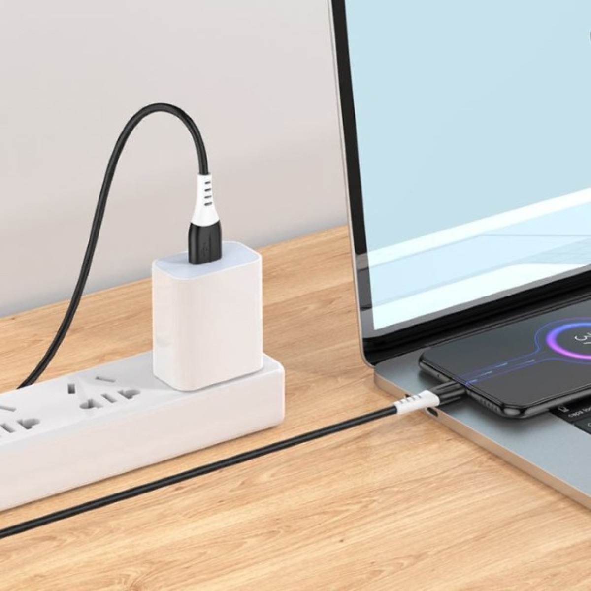 Дата кабель USB 2.0 AM to Micro 5P 1.0m 2.4A silicone X82 black HOCO (6931474768551) 98_98.jpg - фото 4