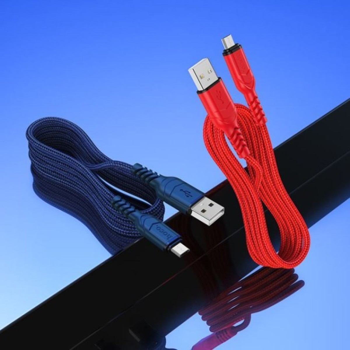 Дата кабель USB 2.0 AM to Micro 5P 1.0m 2.4A nylon X59 red HOCO (6931474744906) 98_98.jpg - фото 3